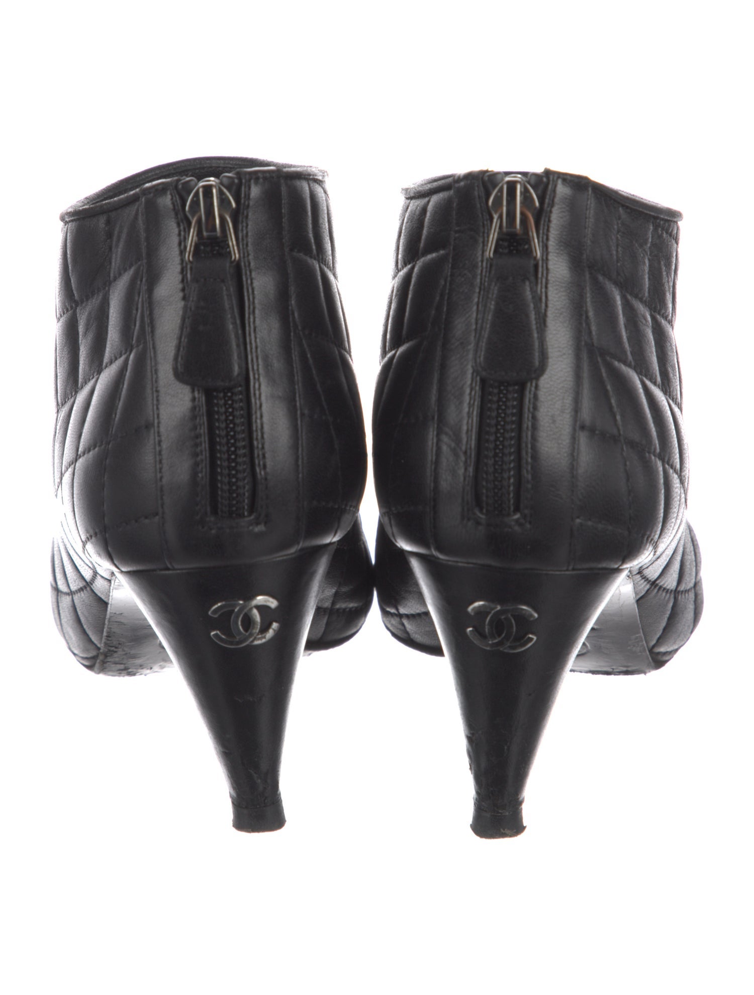 Chanel Interlocking CC Logo Leather Boots